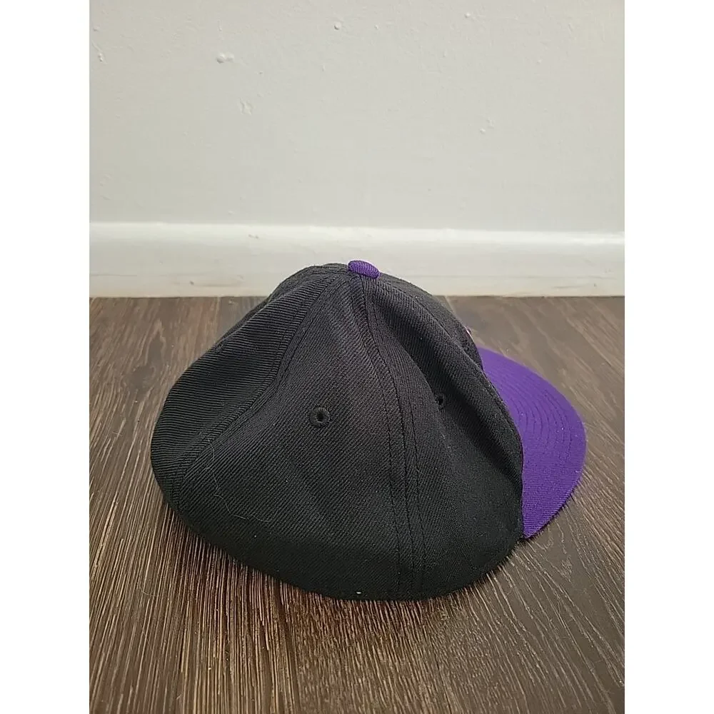 Adidas Hat Fitted Size 7 Black Purple Lions Logo Baseball Casual Men
